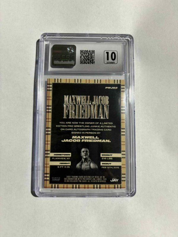 Maxwell Jacob Friedman Signed Card - CGC Graded - Image 2